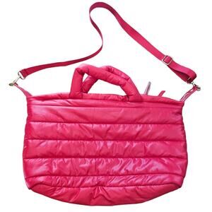 Estee Lauder Puff Sling Handbag Quilt Puff Crossbody Luxury Barbiecore Zip Pink